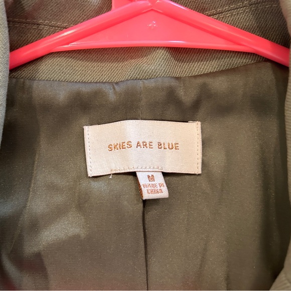 Skies are Blue Boyfriend Oversized blazer in Olive Green - Picture 4 of 5